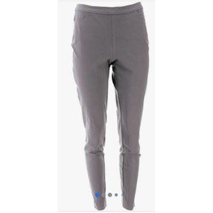 Isaac Mizrahi Live 24/7 Stretch Slim Pants w/Pockets Shadow Gray Size Regular 0
